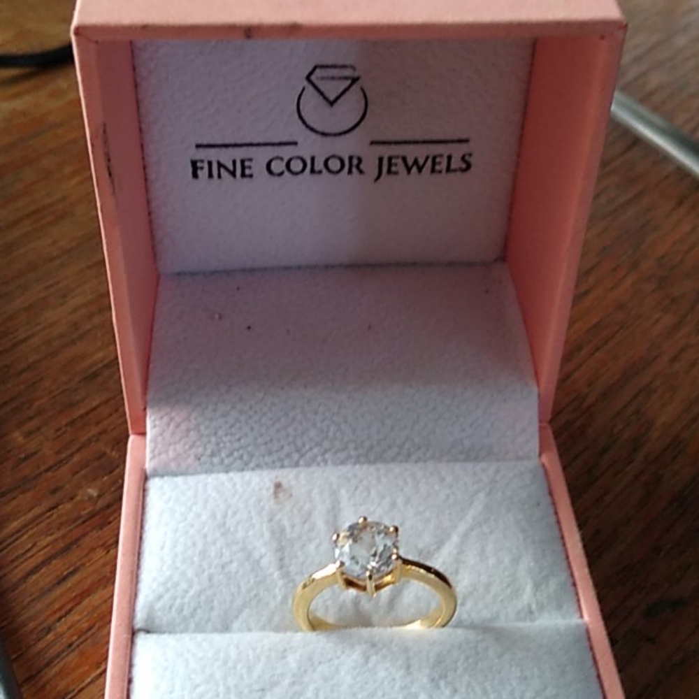 White Topaz Engagement Ring